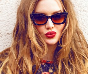 Blonde curls Beautiful woman Stock Photo 03