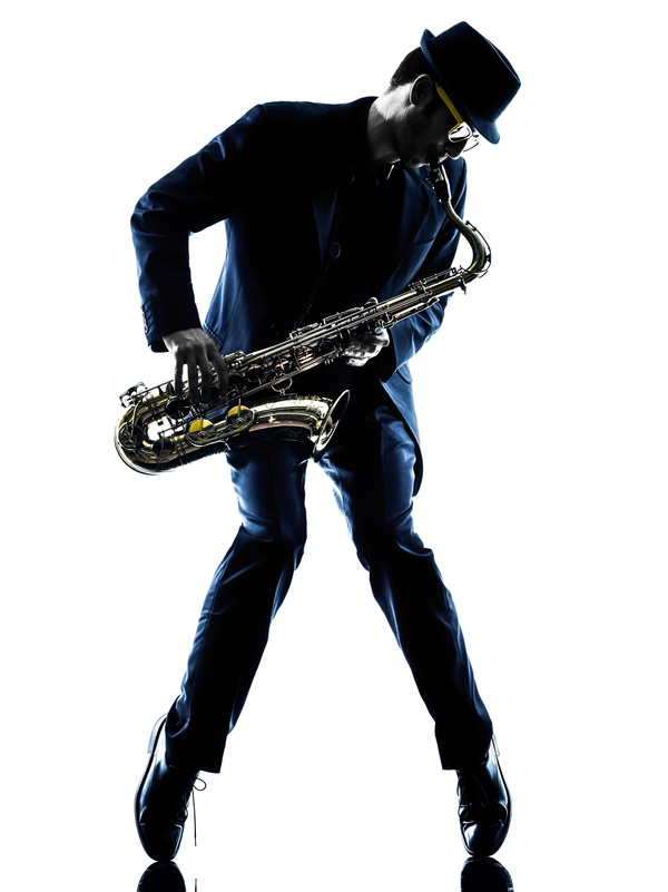 Blowing saxophone man Stock Photo 04