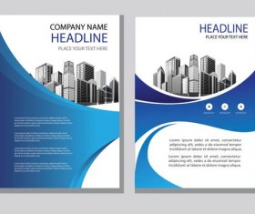 Blue abstract magazine with brochure cover 01