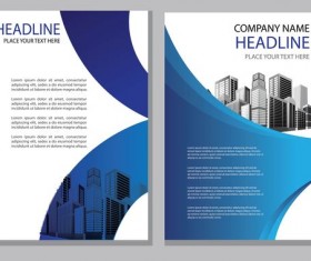 Blue abstract magazine with brochure cover 09