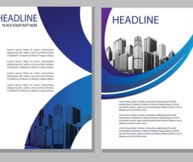 Blue abstract magazine with brochure cover 10