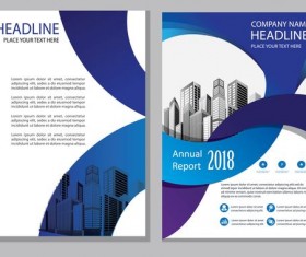 Blue abstract magazine with brochure cover 12