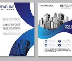 Blue abstract magazine with brochure cover 13