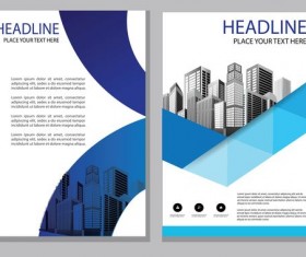 Blue abstract magazine with brochure cover 14