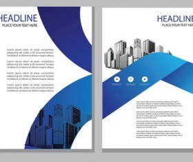 Blue abstract magazine with brochure cover 15