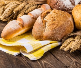 Bread and wheat on the desktop Stock Photo 01