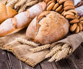 Bread and wheat on the desktop Stock Photo 02