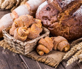Bread and wheat on the desktop Stock Photo 03