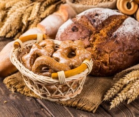Bread and wheat on the desktop Stock Photo 03