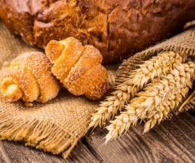 Bread and wheat on the desktop Stock Photo 05