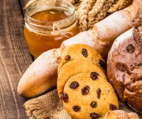 Bread and wheat on the desktop Stock Photo 06