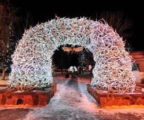 Bright arches on the street Stock Photo 03