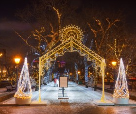 Bright arches on the street Stock Photo 04