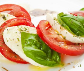 Buffalo cheese tomato salad Stock Photo 01