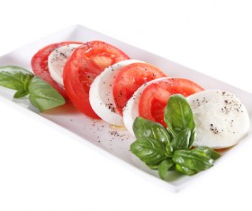 Buffalo cheese tomato salad Stock Photo 02