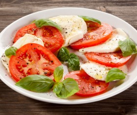 Buffalo cheese tomato salad Stock Photo 03