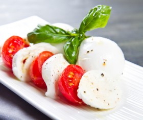 Buffalo cheese tomato salad Stock Photo 04