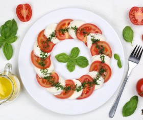 Buffalo cheese tomato salad Stock Photo 05