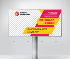 Business outdoor advertising billboard template vector 01
