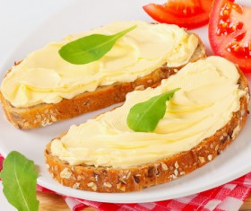 butter and toast stock photo 05