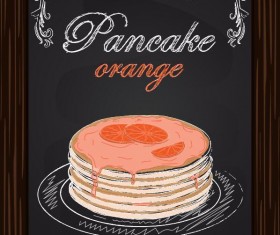 Cake with blackboard and wood frames vector 05