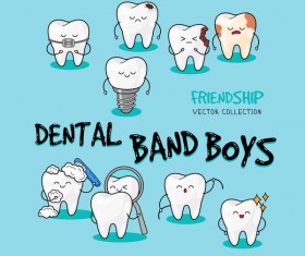 Cartoon dental band boys vector