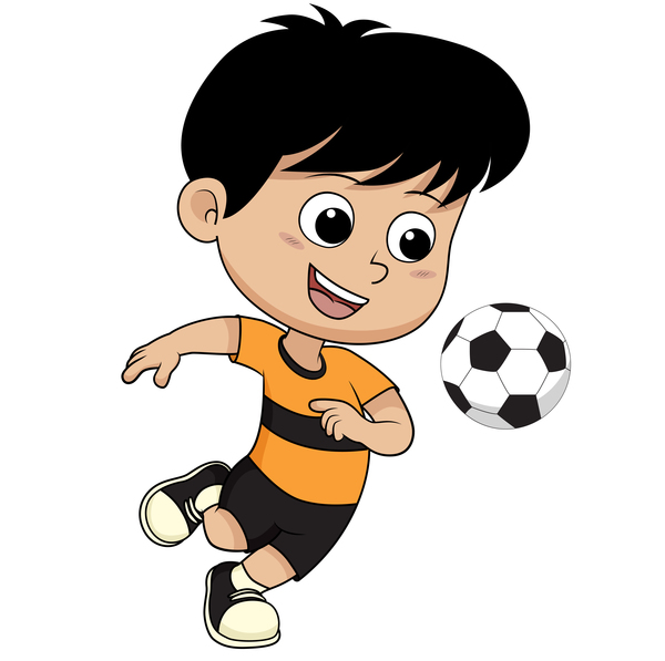 Cartoon kid with soccer vectors 02