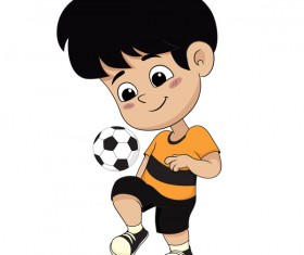 Cartoon kid with soccer vectors 03
