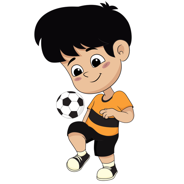 Cartoon kid with soccer vectors 03