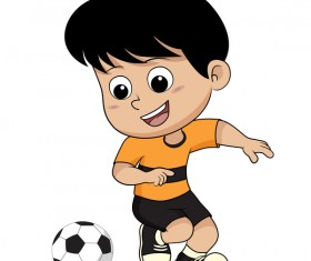 Cartoon kid with soccer vectors 04