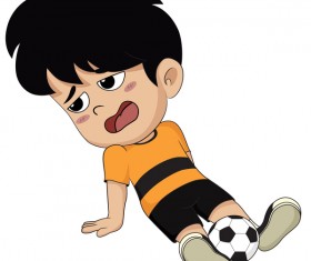 Cartoon kid with soccer vectors 05