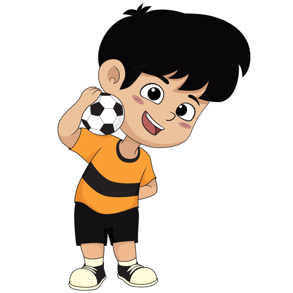 Cartoon kid with soccer vectors 07