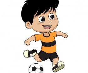 Cartoon kid with soccer vectors 10