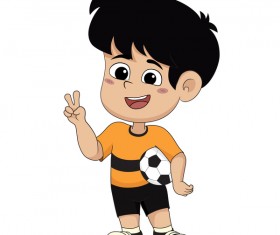 Cartoon kid with soccer vectors 11