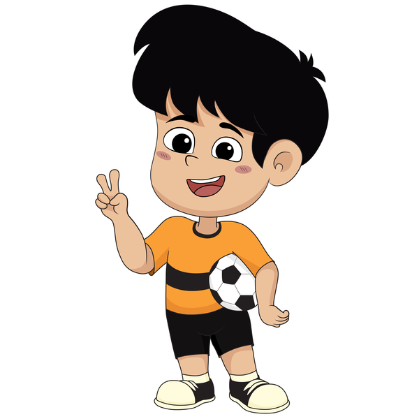 Cartoon kid with soccer vectors 11