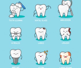Cartoon teeth set vector