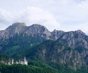 Castle on the Rocky Mountains Stock Photo