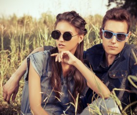 Casual style dressed lovers Stock Photo 04