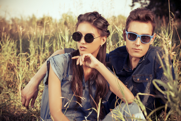 Casual style dressed lovers Stock Photo 04