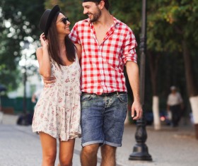 Casual style dressed lovers Stock Photo 05