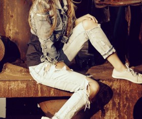 Casual style girl Stock Photo 02