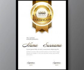 Certificate cover template vectors set 01