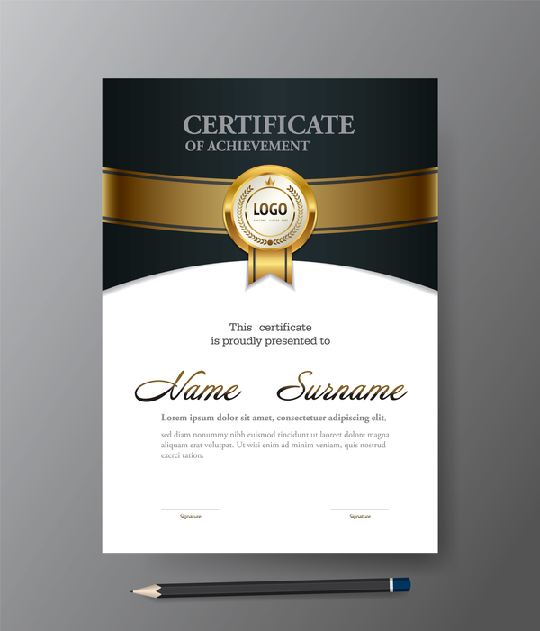 Certificate cover template vectors set 02