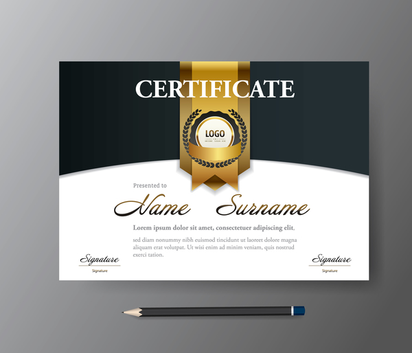 Certificate cover template vectors set 06