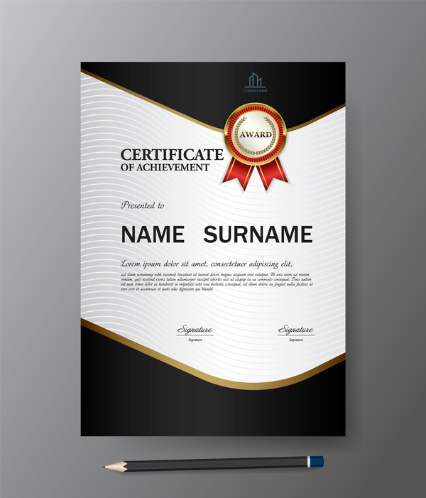 Certificate cover template vectors set 08