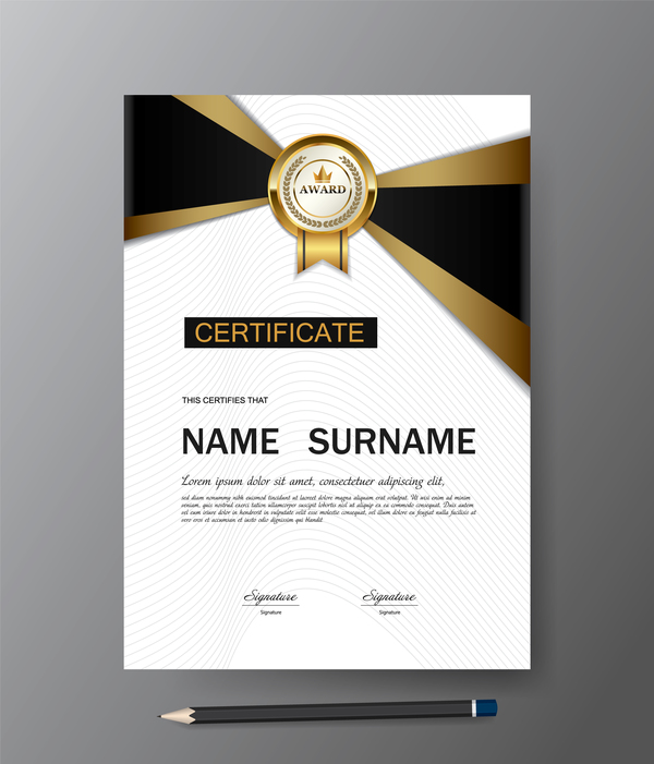 Certificate cover template vectors set 10