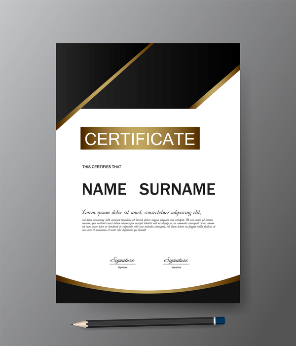 Certificate cover template vectors set 12