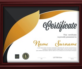 Certificate template with frame vectors 01