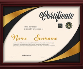 Certificate template with frame vectors 02