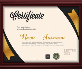 Certificate template with frame vectors 03